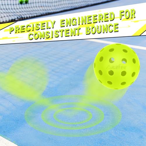 AiteFeir Pickleball Balls - 40 Hole Outdoor Pickleballs,4 Pack Premium Pickleballs,Sport Outdoor Play, High Bounce & Durable Pickle Balls Christmas Birthday Sports Gift