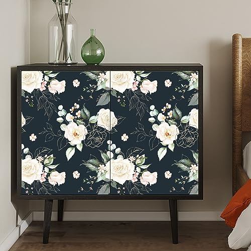 BaoHArtHome Dark Green and Gold Tropical Jungle Wallpaper 17.7in X 6.6ft Peel and Stick Wallpaper Contact Wall Paper Removable Bathroom Self Adhesive Renter Friendly Vinyl Wallpaper