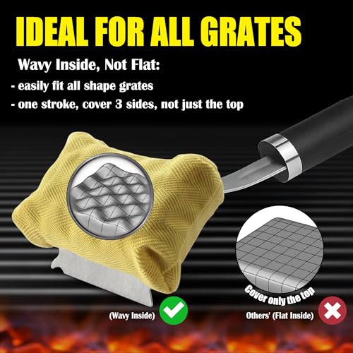 GRILLART Grill Brush Bristle Free, Replaceable BBQ Cleaning Head (No Handle), Safe Replacement Cleaning Pad for Cast Iron/Stainless-Steel Grates - Black