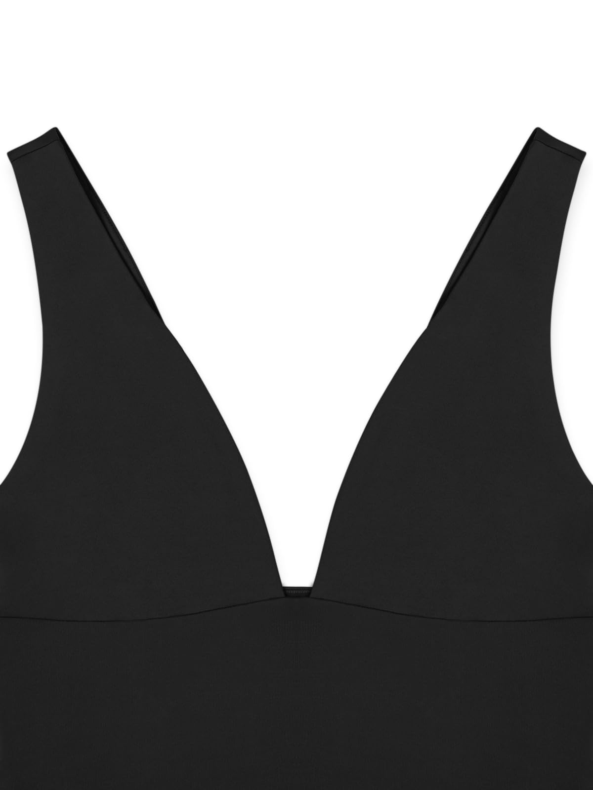 REORIA Women's Summer Sexy Plunge Deep V Neck Sleeveless V Backless Tank Top Going Out Double Lined Workout Yoga Crop Tops Black Medium