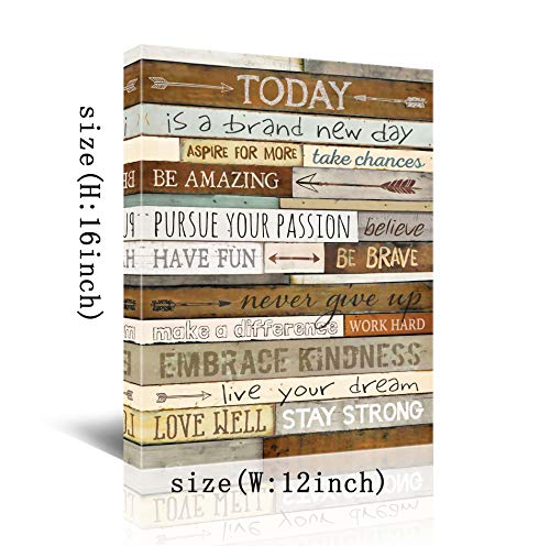 Brown Canvas 1Wall-Decor - Motivational Wall Art for Office - Inspirational Wall Art Decor Ready to Hang Size 12" x 16"