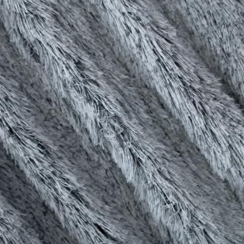 Luxurious Shaggy Throw Blanket, Faux Fur Furry Fuzzy Blanket, Long Pile Plush, Soft Fluffy Texture for Couch, Bed, Living Room Decor(63x79 Inches,Khaki)