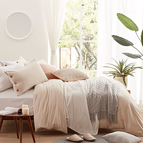 NexHome Dark Grey Duvet Cover Sets Twin Size 2 Piece Double Brushed Microfiber Twin Duvet Cover with Button Closure & Corner Tie 1 Breathable and Soft Duvet Cover 68x90 inches + 1 Pillow Sham