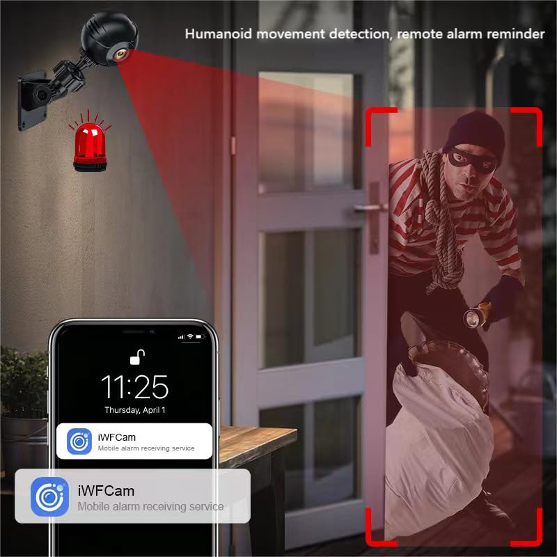 Hidden Spy Camera Indoor Outdoor Wireless WiFi Cameras,Home Security Mini Body Small Camera Micro Nanny Cam,Pet Dog Babysitter Home security Camera,Room No Need Wifi Camera Compatible with Android