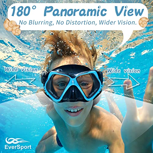 EverSport Kids Swim Goggles with Nose Cover, Swimming Goggles for Kids 6-14, Youth Diving Mask for Child Boys Girls