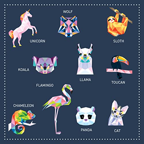 My Sticker Paintings: Cool Animals: 10 Magnificent Paintings (Happy Fox Books) For Kids 6-10 - Llama, Koala, Unicorn, Wolf, and More, with Up to 100 Removable, Reusable Stickers per Design
