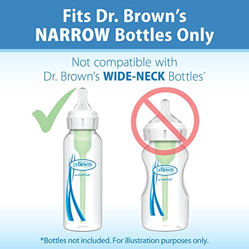 Dr. Brown’s Natural Flow Preemie Flow Narrow Baby Bottle Silicone Nipple, Slowest Flow, 0m+, 100% Silicone Bottle Nipple, 6 Count(Pack of 1)