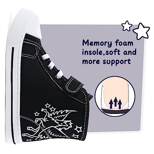 K KomForme Toddler Sneakers Girls Canvas High Top Walking Shoes with Hook and Loops Colorful
