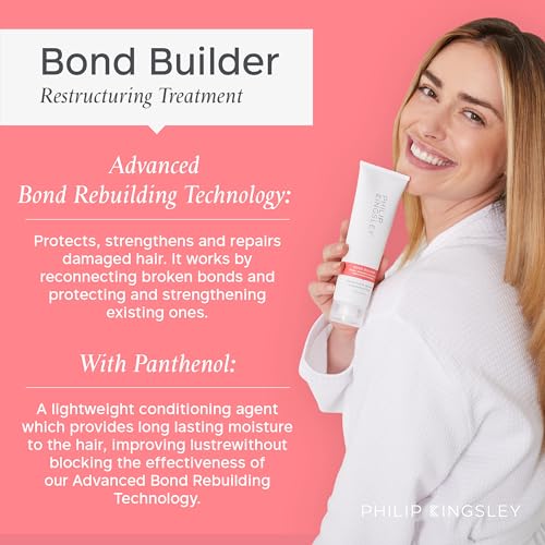PHILIP KINGSLEY Bond Builder Restructuring Hair Repair Treatment Mask for Damaged Hair, Breakage, Split Ends, Bleached, Colored, Strengthens and Protects, 5.07 oz