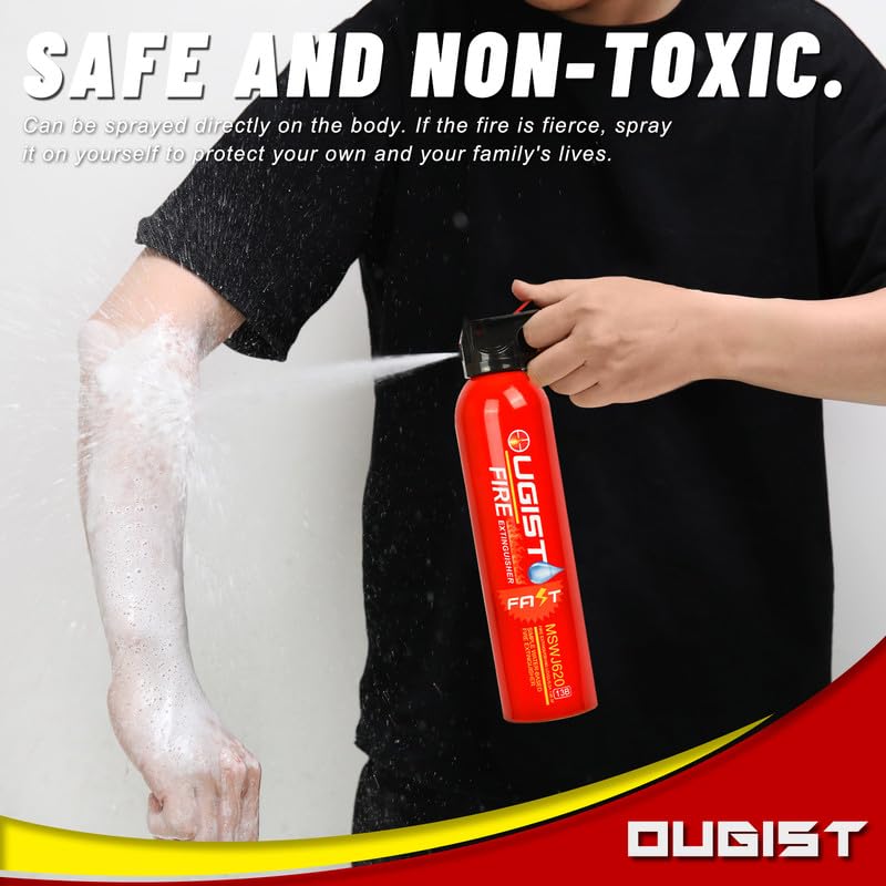 Ougist 6 Pcs Fire Extinguisher with Mount - 4 in-1 Fire Extinguishers for The House, Portable Car Fire Extinguisher, Water-Based Fire Extinguishers(620ml)
