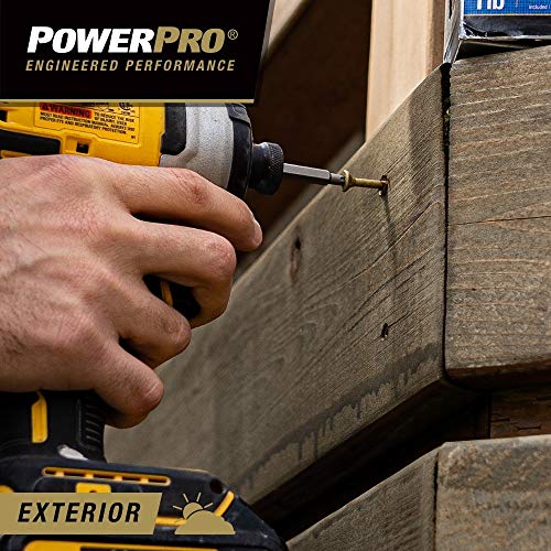 Power Pro Premium Exterior Wood Screws, 9 x 3", 5 lb Bucket of Screws, Exterior Epoxy Coated, Bronze, 417 Pieces