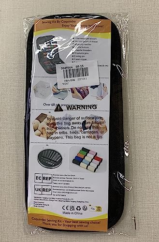 Coquimbo Sewing Kit Christmas Gifts for Grandma, Mom, Adults, Kids, Beginner, Traveler, Emergency, Portable Sewing Supplies Contains Soft Tape Measure, Scissors, Thread, Sewing Needle etc(Black, S)