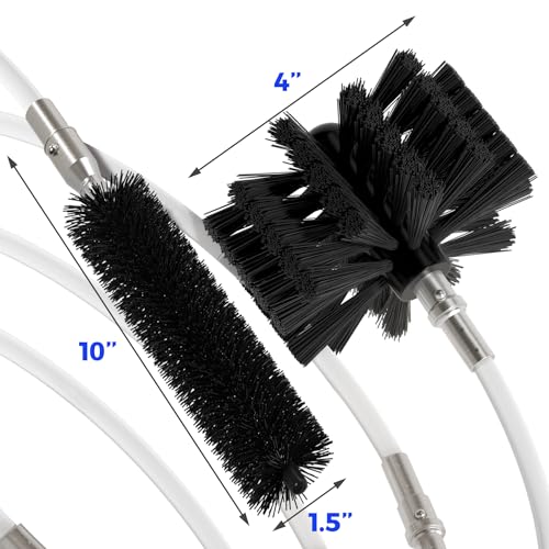 Holikme 16 Feet Dryer Vent Cleaner Kit, Upgrade Flexible Lint Brush with Drill Attachment, Extends Up to 16 Feet for Easy Cleaning,Use with or Without a Power Drill