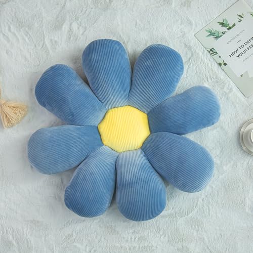 TaiBest Flower Pillow,Flower Shaped Throw Pillow,Flower Shaped Seating Cushion, Floor Pillow, Cute Room Decor & Plush Pillow (15.7, Cornflower Blue)