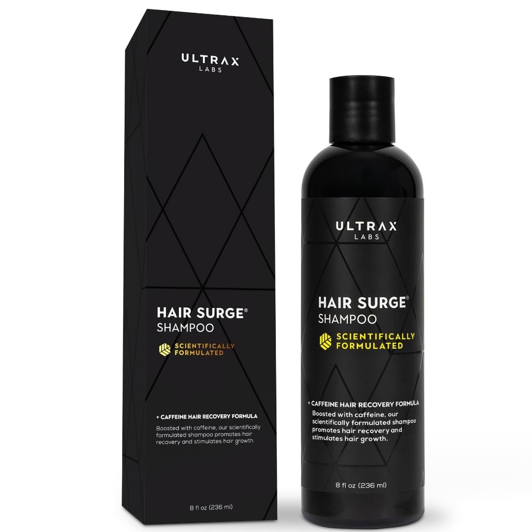 Ultrax Labs Hair Thickening Shampoo for Thinning Hair and Hair Loss - Hair Surge 8 oz for Women and Men - Powered with Caffeine and Saw Palmetto