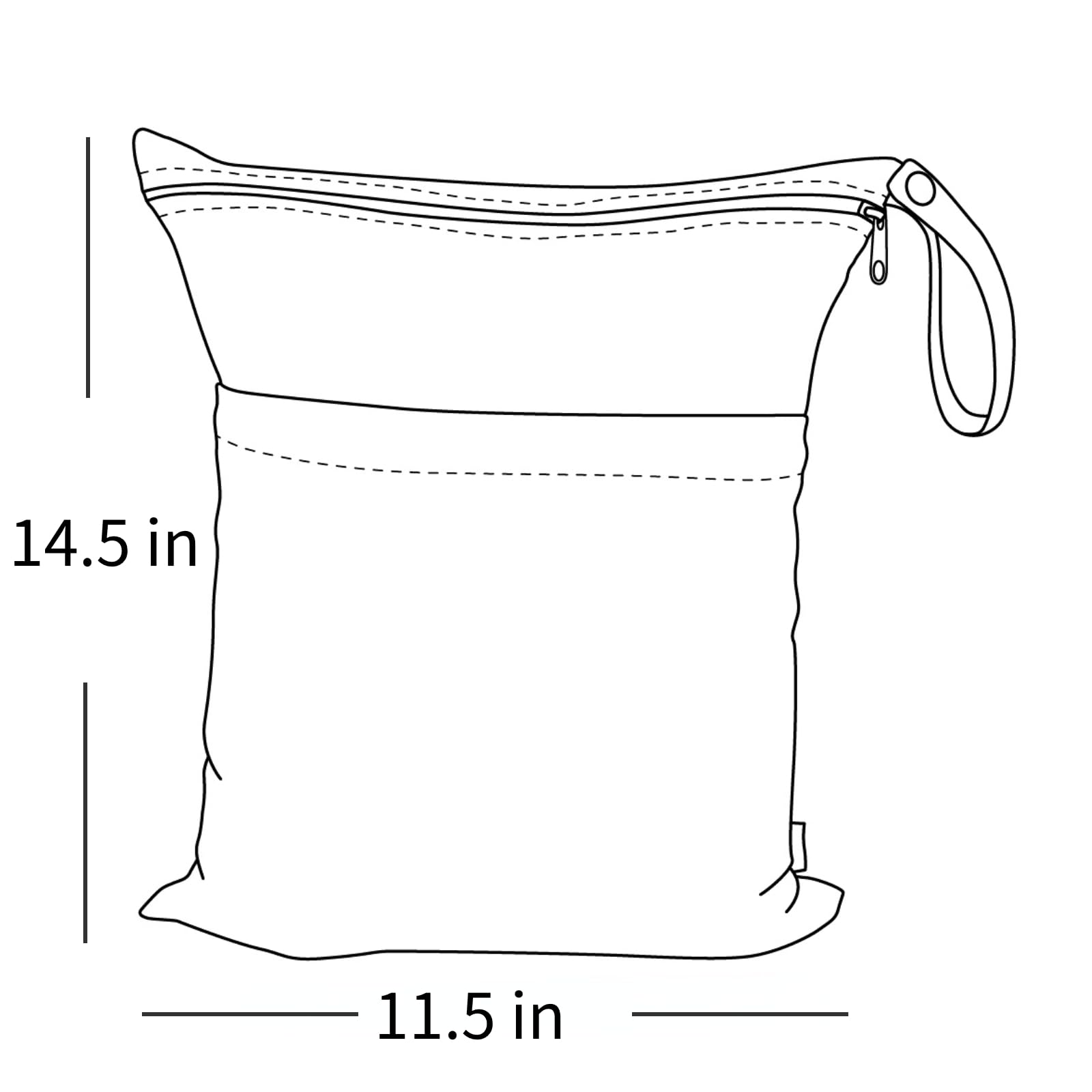 ALVABABY 3pcs Cloth Diaper Wet Dry Bags Waterproof Reusable with Two Zippered Pockets Travel Beach Pool Daycare Soiled Baby Items Yoga Gym Bag for Swimsuits or Wet Clothes 3L-ZM08