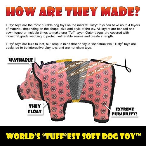 World's Tuffest Soft Dog Toy - Ocean Creature Small Octopus - Squeakers - Multiple Layers. Made Durable, Strong & Tough. Interactive Play (Tug, Toss & Fetch). Machine Washable & Floats