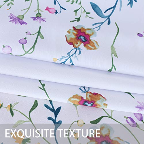 LUSHVIDA Easter Fabric Round Table Cloth, Polyester Easter Flower Spring Tablecloth, Table Cover Protector for Holiday, Party, Wedding, Birthday, Banquet Decoration Use, 60 Inch, Blooming Flower
