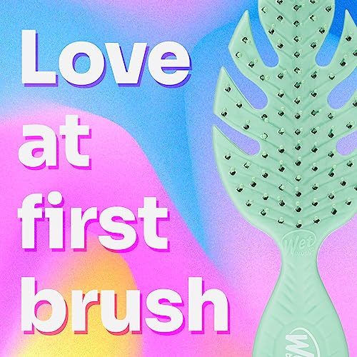 Wet Brush Go Green Mini Detangler, Grey - Detangling Travel Hair Brush - Ultra-Soft IntelliFlex Bristles Glide Through Tangles & Gently Loosens Knots While Minimizing Pain, Split Ends & Breakage