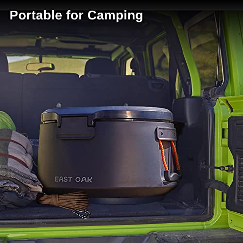 East Oak 45 QT Cooler, Portable 44 Cans Ice Chest Box with Removable Lid Leak-Proof Large Outdoor Hard Cooler with Drain and Handle, High-Capacity, Insulated Rotomolded Cooler for Camping, Beach