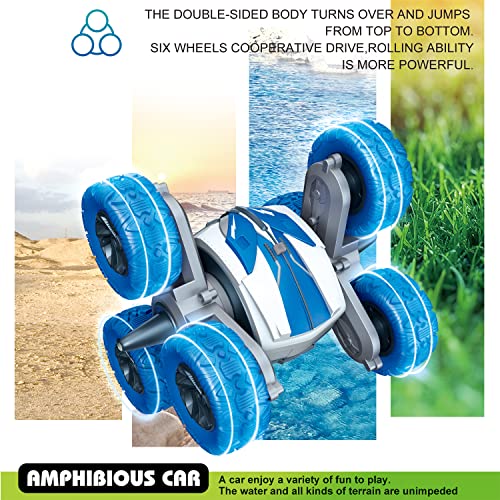 Threeking Waterproof RC Stunt Cars Remote Control Car Double sided Driving 360 degree Flips Rotating car Toy Gifts Presents for Boys/Girls Ages 6+