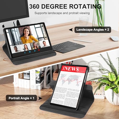 Case for Samsung Galaxy Tab A7 Lite 8.7 Inch 2021, 360 Degree Rotating Stand Heavy Duty Rugged Protective Cover for Galaxy Tab A7 Lite 8.7" 2021 Tablet Model (SM-T220/T225/T227) (Black)