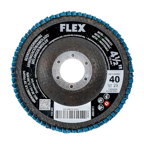 FLEX 4-1/2-inch 40 Grit Blending/Grinding Flap Disc, Type 29 - FA302004