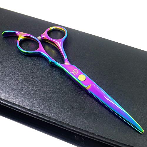 Professional Hair Cutting Shears,6 Inch Barber hair Cutting Scissors Sharp Blades Hairdresser Haircut For Women/Men/kids 420c Stainless Steel (Rainbow) (Rainbow)