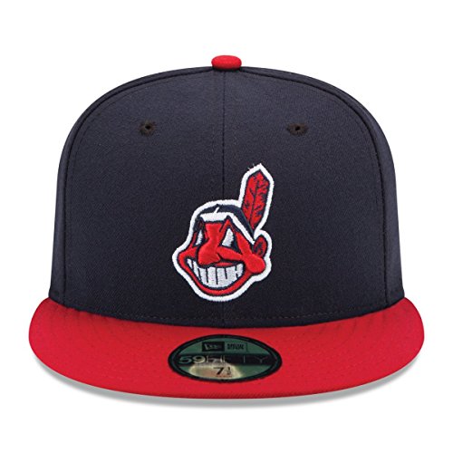 New Era Cleveland Indians MLB Authentic Collection 59Fifty Cap Navy/Red Size Fitted 7 1/4