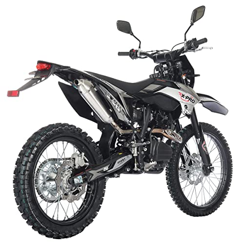 X-PRO Titan DLX 250cc Gas Dirt Bike Pit Bike Adult Bike,Big 21"/18" Wheels, Zongshen Engine! (Black)