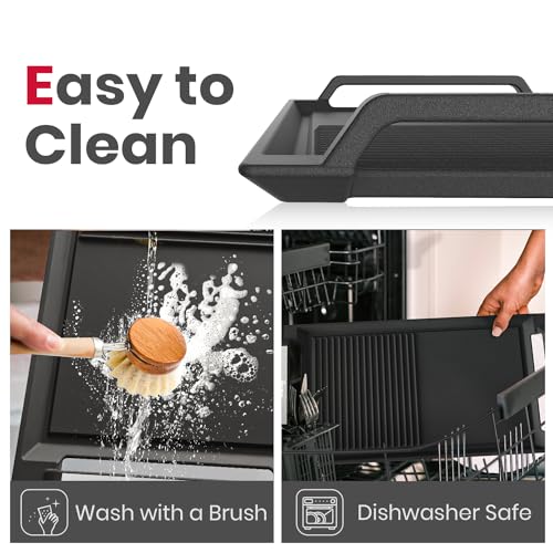 GASLAND Chef 30 Inch Induction Cooktop 5 Burners with Griddle, Rectangular 2-in-1 Cast Iron Grill Pan, Non-Stick & Non-Rust Coating,Built-in Electric Cooktop with Sensor Touch Control, Safety Lock