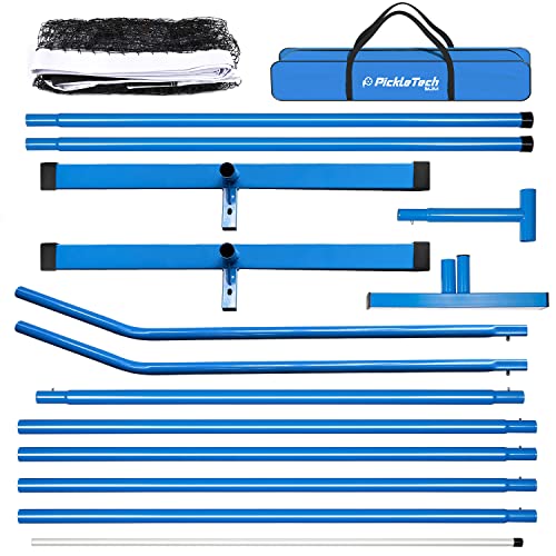 PICKLETECH 4.0 Slim Version Portable Pickleball Nets, Outdoor Game 22 FT Pickleball Net-USAPA Regulation Size-Pickle Ball Net System with Carrying Bag for Driveway