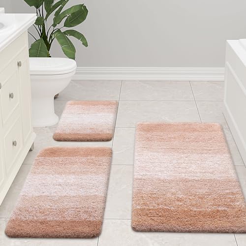 Arotive Microfiber Bathroom Rugs, Shaggy Soft and Absorbent Bath Rug, Non-Slip, Thick Plush Bathroom Mat, Machine Washable Dry Bath Mats for Bathroom, Tub and Shower, 30" x 20", Yellow