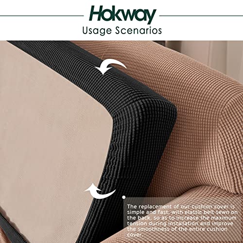 Hokway Couch Cushion Covers Stretch Cushion Covers Sofa Seat Cushion Slipcover Cushion Protector(Wine, Small)