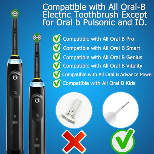 Wetqaip Replacement Heads Compatible with Oral b Braun Electric Toothbrush, Toothbrush Heads for Pro 1000 500 1500 Health Genius X, 8 Sensitive+8 Precision+16 Cover Caps-Black