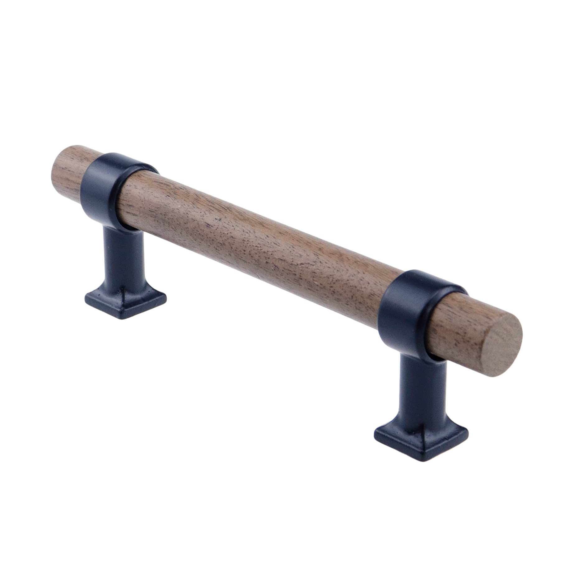 Semetall 4Pcs Walnut Kitchen Wardrobe Cabinet Hardware,Modern Wood Drawer Pulls,Dark Walnut,5.4"/137mm