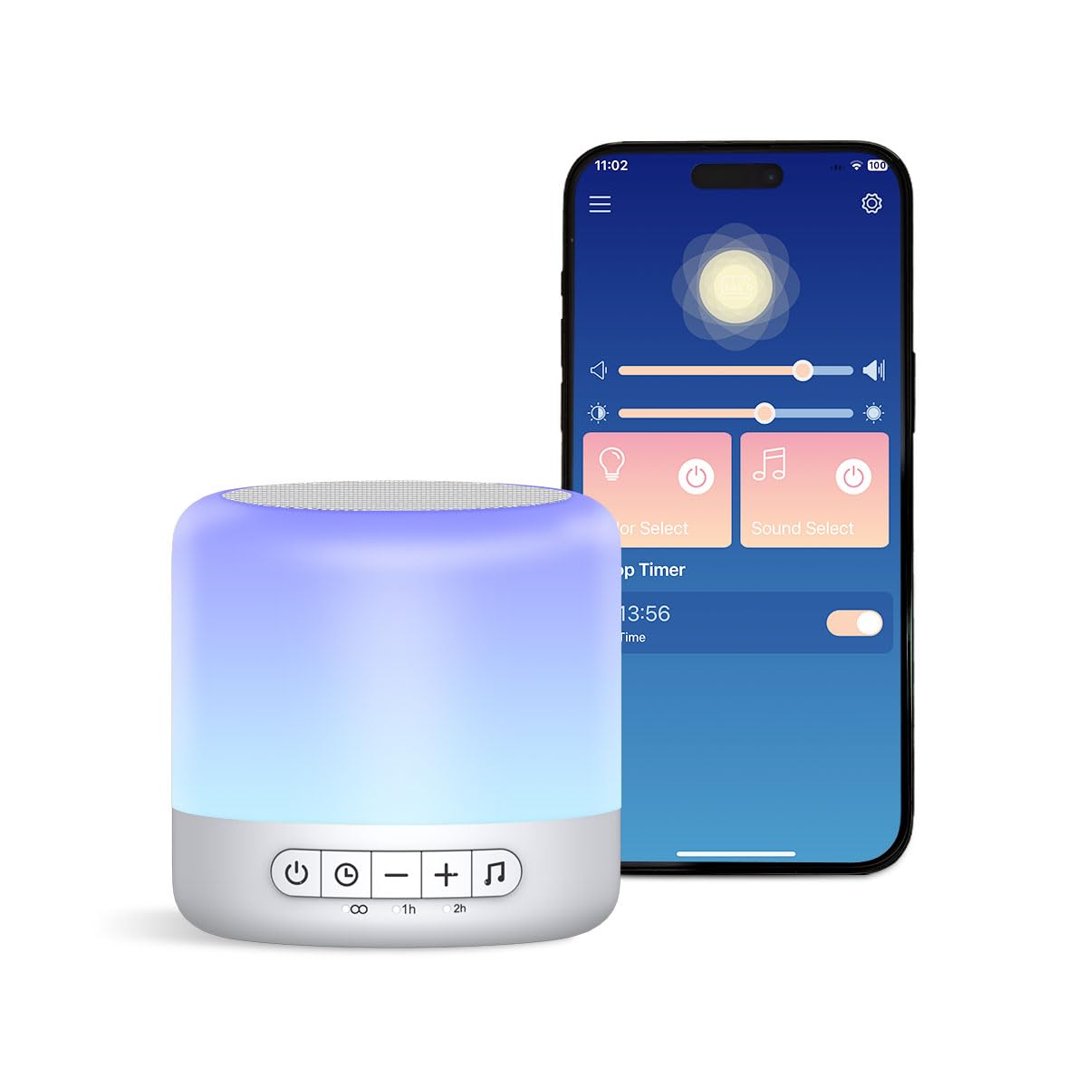 Easysleep Sound Machine Baby White Noise Machine for Sleeping,Toddler Sleep Trainer with 30 Soothing Sounds 12 Night Light,Timers, App Remote Control, Night Light Sleep Machine for Nursery Kid
