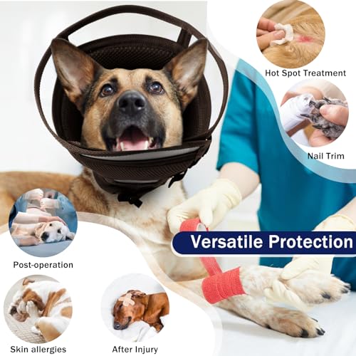 QBLEEV Dog Cone Collar, Soft Dog Cone Breathable Dog Cone for Dogs After Surgery Small Dog Cone Alternative Adjustable Protective Dog Recovery Collar Pet Neck Cone Plastic Elizabethan Collar S