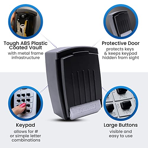 KeyGuard SL-590 Punch Button Lock Box - Secure Wall Mount Key Storage for Homes, Offices, and Rentals