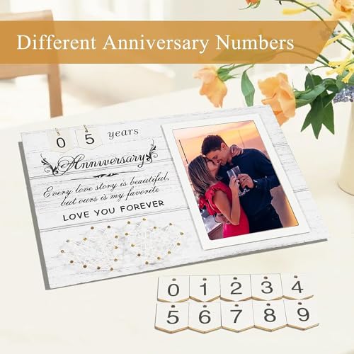 Wedding Photo Frames - Anniversary Picture Frame - Engagement Picture Frames,with Outstanding Sign "Every Love Story Is Beautiful But Ours Is My Favorite"1-99 Years Happy Anniversary Frame Gift