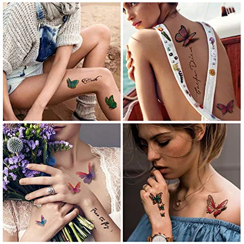 52 Sheets Black Halloween Temporary Tattoos for Kids Men Women, Include 10 Sheets Large Half Arm Sleeve Fake Tattoos, 200+ PCS Spider Snake Tiger Lion Skull Bat Vampire Scar Halloween Tattoos