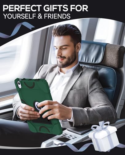 Cantis Case for iPad Air 11-inch M2 (2024), iPad Air 5th Generation (2022)/ iPad Air 4th Gen (2020) 10.9 Inch, Heavy Duty Shockproof Rugged Protective for iPad Air Case, Alpine Green+Black
