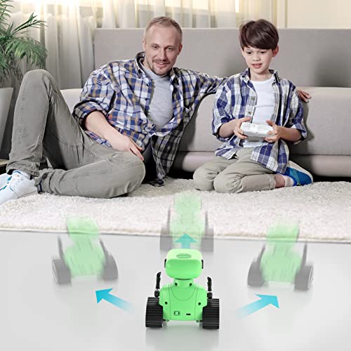 ALLCELE Kid Robot, LED RC Robot Toys, RC Robot for Girls with Walkie Talkie, Programming, Music, Demo and LED Function, Remote Control Robot Toy, Gift for Girls 3-8 Years Old Blue Pink