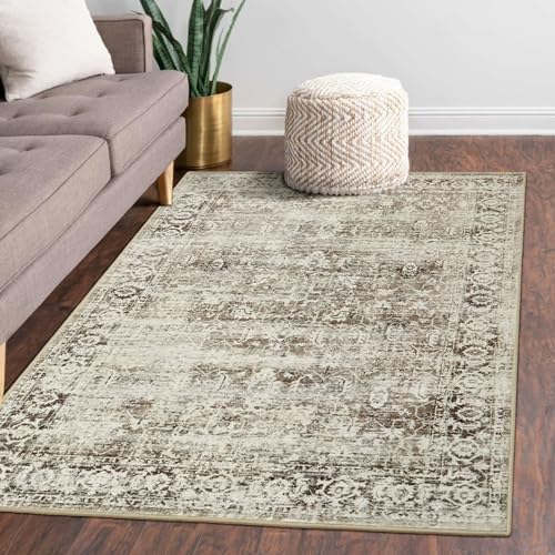 Lahome Black Washable Runners for Hallways,Boho 2'6"x10' Kitchen Runner Rugs Non Skid Washable Indoor Bathroom Runner Rug,Distressed Carpet Runner for Bedroom Entryway Foyer(2'6"x10', Black/Grey)