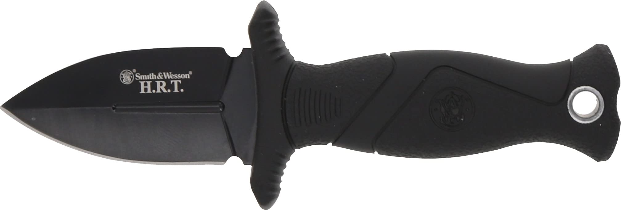 Smith & Wesson 5in High Carbon SS Fixed Blade Knife with 2in False Edge Blade and Stainless Steel Finish for Outdoor Tactical Survival and EDC