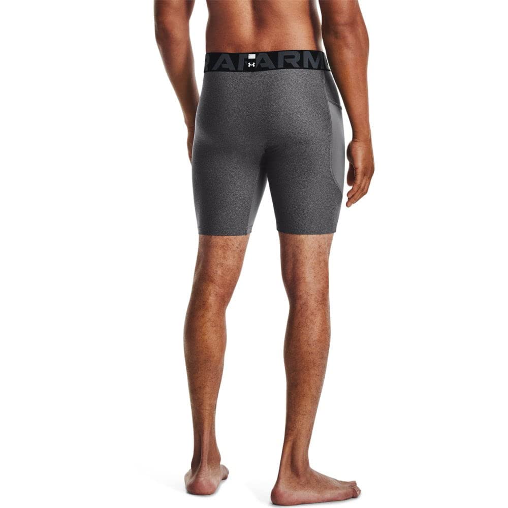 Under Armour Men's Armour HeatGear Compression Shorts , Carbon Heather (090)/Black, Large