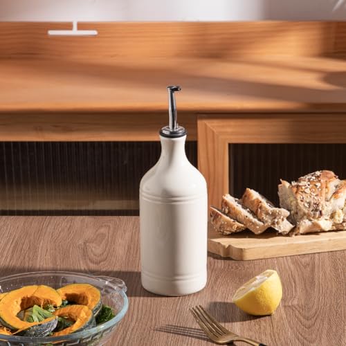 Sweejar Large Ceramic Olive Oil Dispenser Bottle, Opaque Oil Cruet Protects Oil to Reduce Oxidation, Suitable for Storage Oil, Vinegar, Soy Sauce & Other Liquids, Pack of 1, 24 Fl Oz (Turquoise)