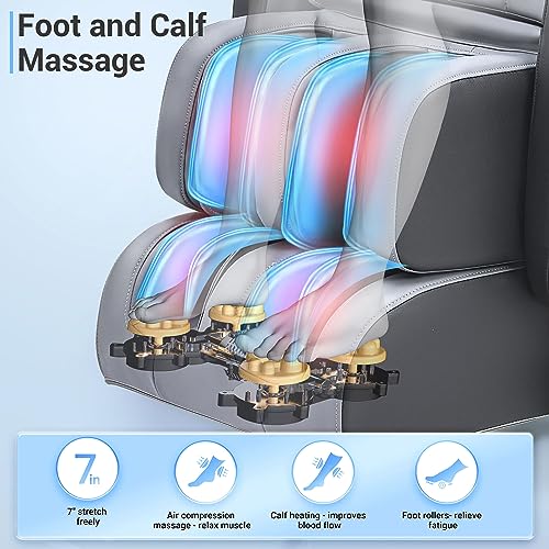 Mazzup Full Body Zero Gravity Shiatsu Massage Chair with Fully Assembled, LCD Screen, Shortcut Keys, USB Charging Port, Heat, for Loved Ones, Parents, Black