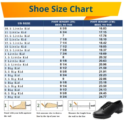 Child Tap Shoes Split Sole Unisex Dance Girls and Boys, Black 4 Big Kid
