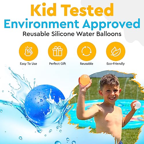 LEGACY KIDS Light Up Bath Toys For Kids Ages 4-8, Reusable water balloons For Kids, Water Balloons Quick Fill, Refillable Water Balloons For Kids, Magnetic, Reuse Water Balloons, Silicone (LED Light)